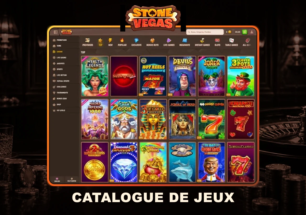 Catalogue de jeux Stone Vegas Casino